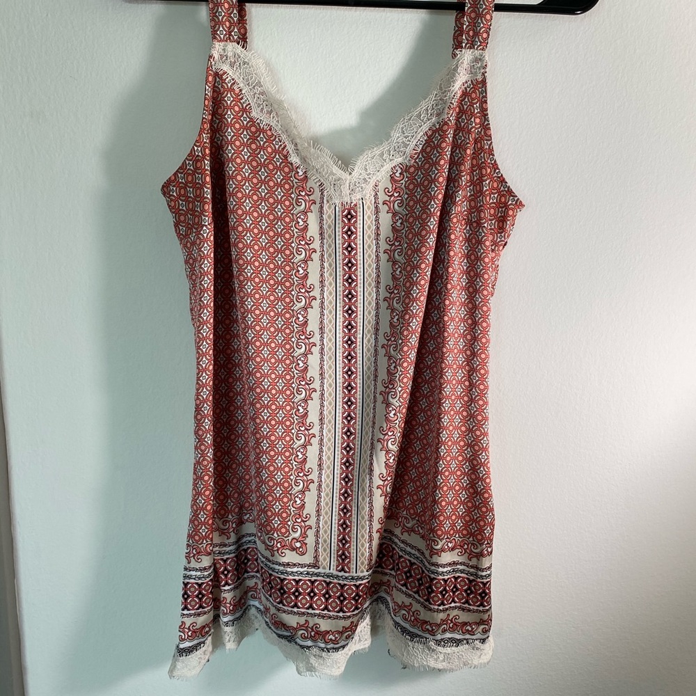 White House Black Market Patterned Tank Top